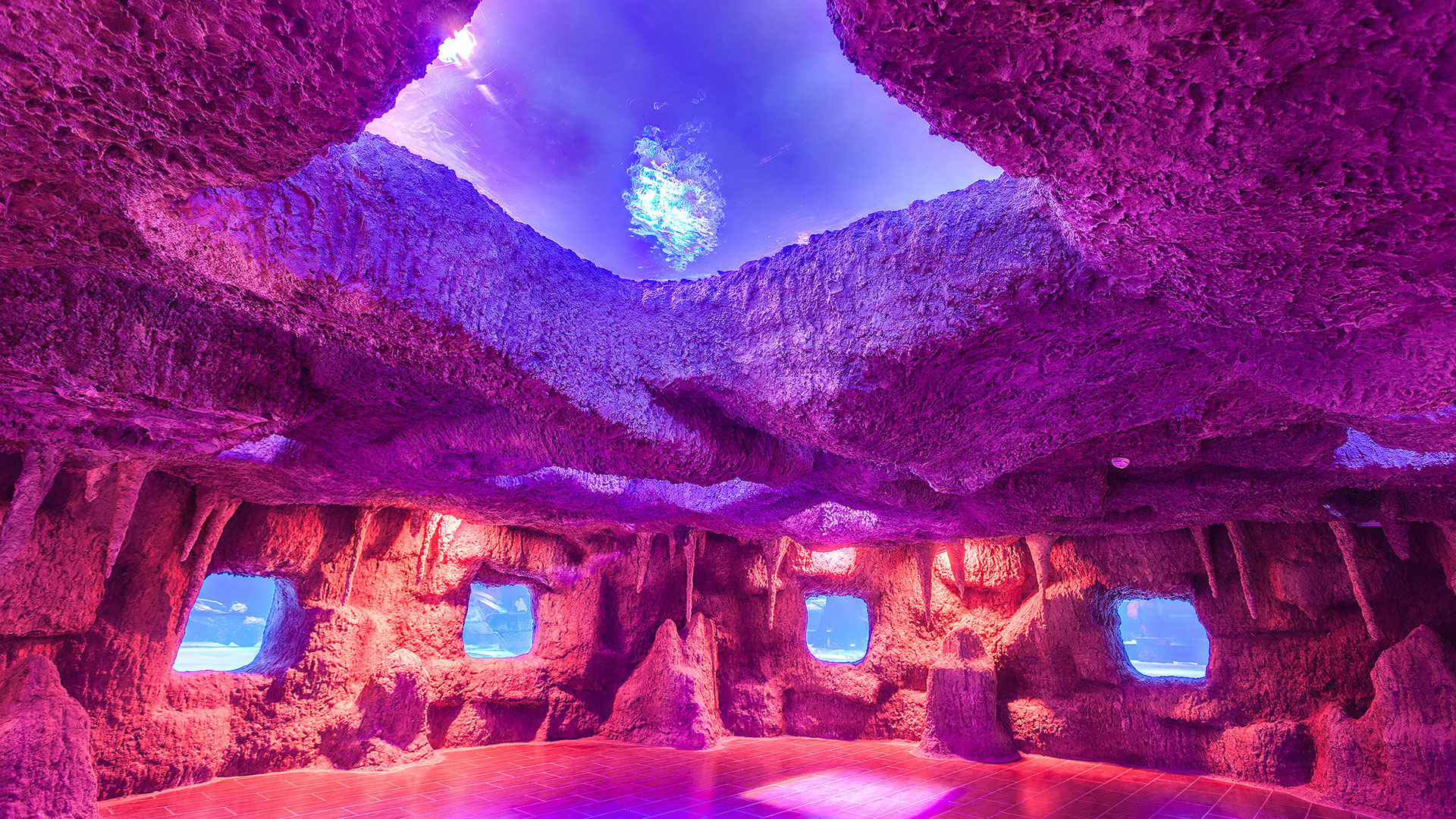 Themed underwater exhibit at Antalya Aquarium operated by ADEC