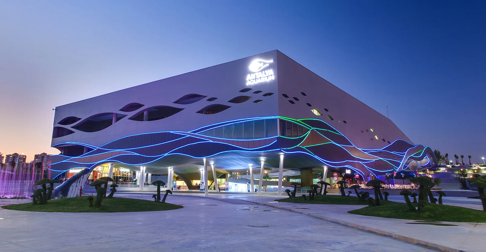 Antalya Aquarium — marine-themed building exterior