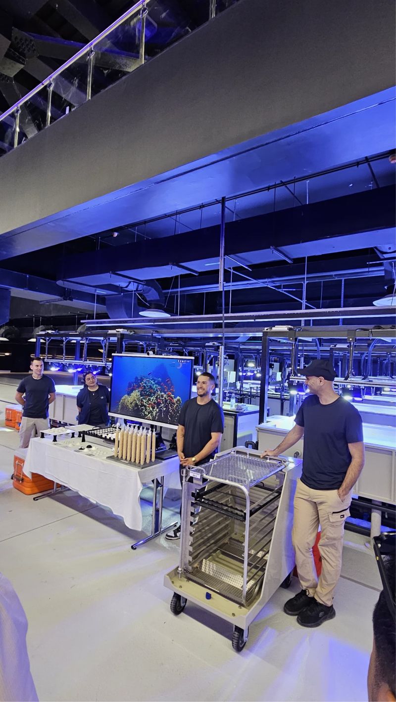 ADEC and KAUST team at the Coral Restoration Initiative facility